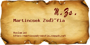 Martincsek Zsófia névjegykártya